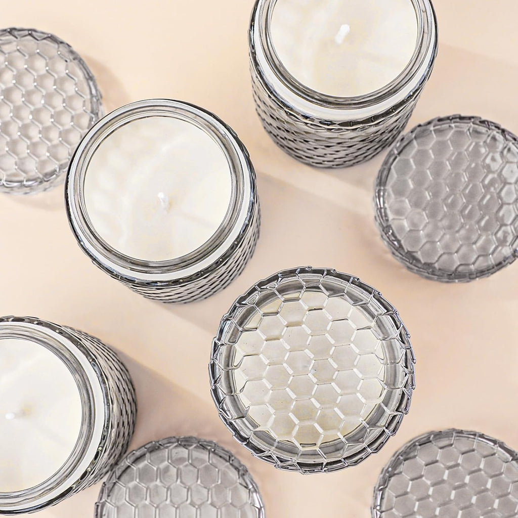 6 Pack Scented Candles for Home, Aromatherapy Gift Set for Women, Natural Soy Wax Jar, 33 Oz 240 Hour Long Lasting, Birthday and Valentine'S Day Gift, Flax Gray