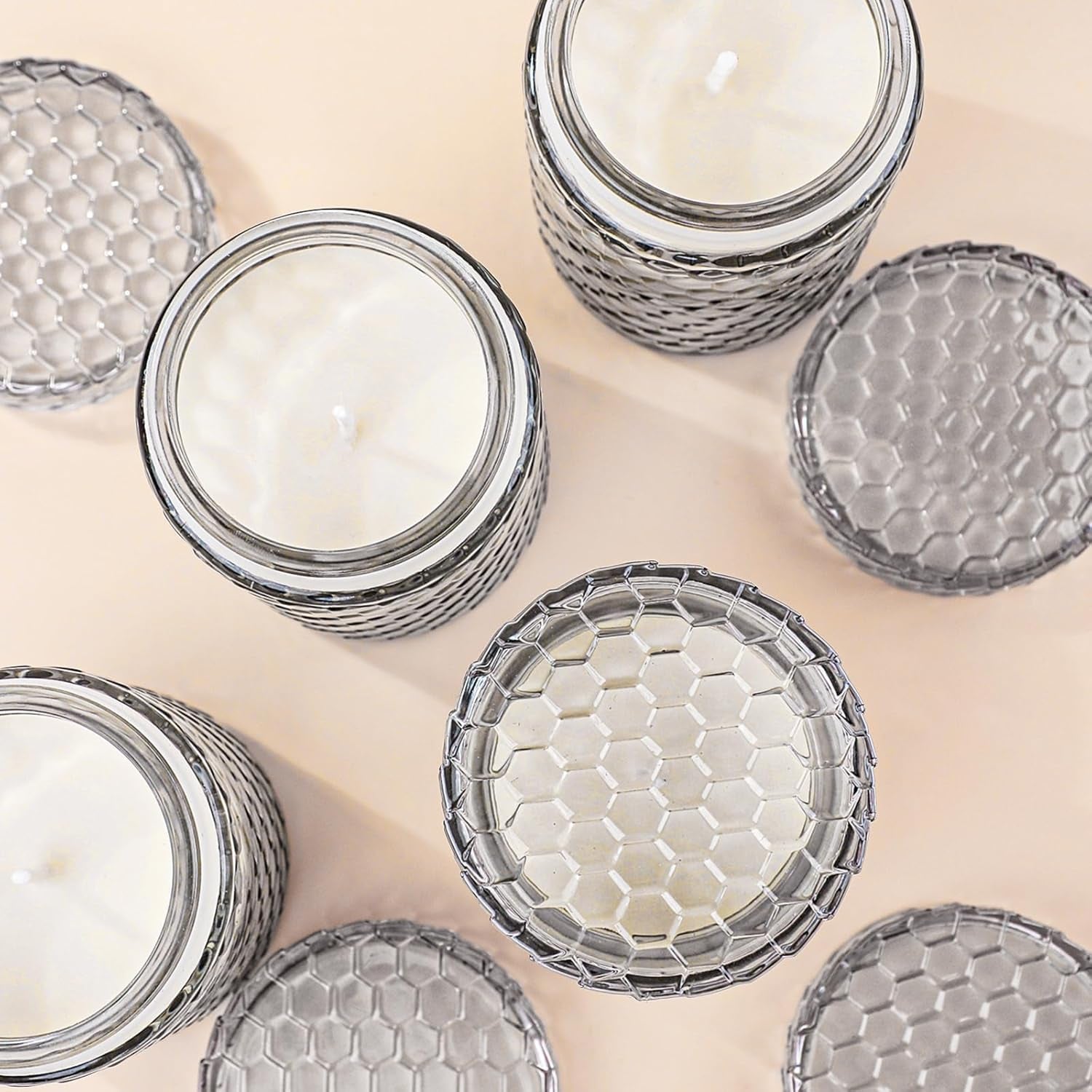 6 Pack Scented Candles for Home, Aromatherapy Gift Set for Women, Natural Soy Wax Jar, 33 Oz 240 Hour Long Lasting, Birthday and Valentine'S Day Gift, Flax Gray